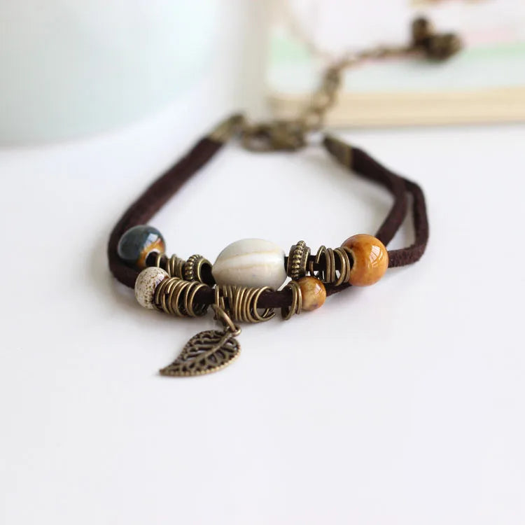 National Wind Restoring Ancient Ways Is The High Temperature Glaze Ceramic Handmade Trinkets Women's Fashion Bracelets #1077