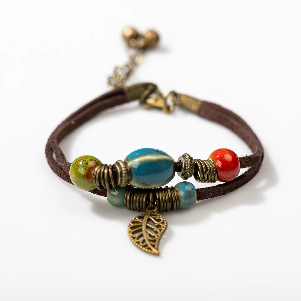 National Wind Restoring Ancient Ways Is The High Temperature Glaze Ceramic Handmade Trinkets Women's Fashion Bracelets #1077