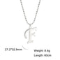 Polished Cut Steel Color 26 Letters Pendant Stainless Steel Necklace