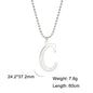 Polished Cut Steel Color 26 Letters Pendant Stainless Steel Necklace