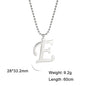 Polished Cut Steel Color 26 Letters Pendant Stainless Steel Necklace