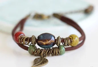 National Wind Restoring Ancient Ways Is The High Temperature Glaze Ceramic Handmade Trinkets Women's Fashion  Bracelets #1077