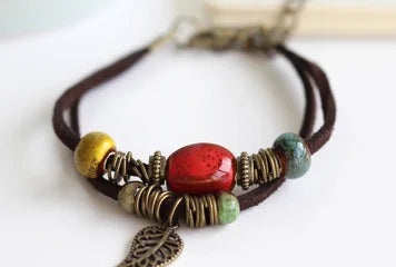 National Wind Restoring Ancient Ways Is The High Temperature Glaze Ceramic Handmade Trinkets Women's Fashion  Bracelets #1077