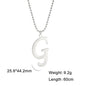 Polished Cut Steel Color 26 Letters Pendant Stainless Steel Necklace