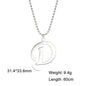 Polished Cut Steel Color 26 Letters Pendant Stainless Steel Necklace