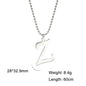 Polished Cut Steel Color 26 Letters Pendant Stainless Steel Necklace