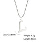 Polished Cut Steel Color 26 Letters Pendant Stainless Steel Necklace